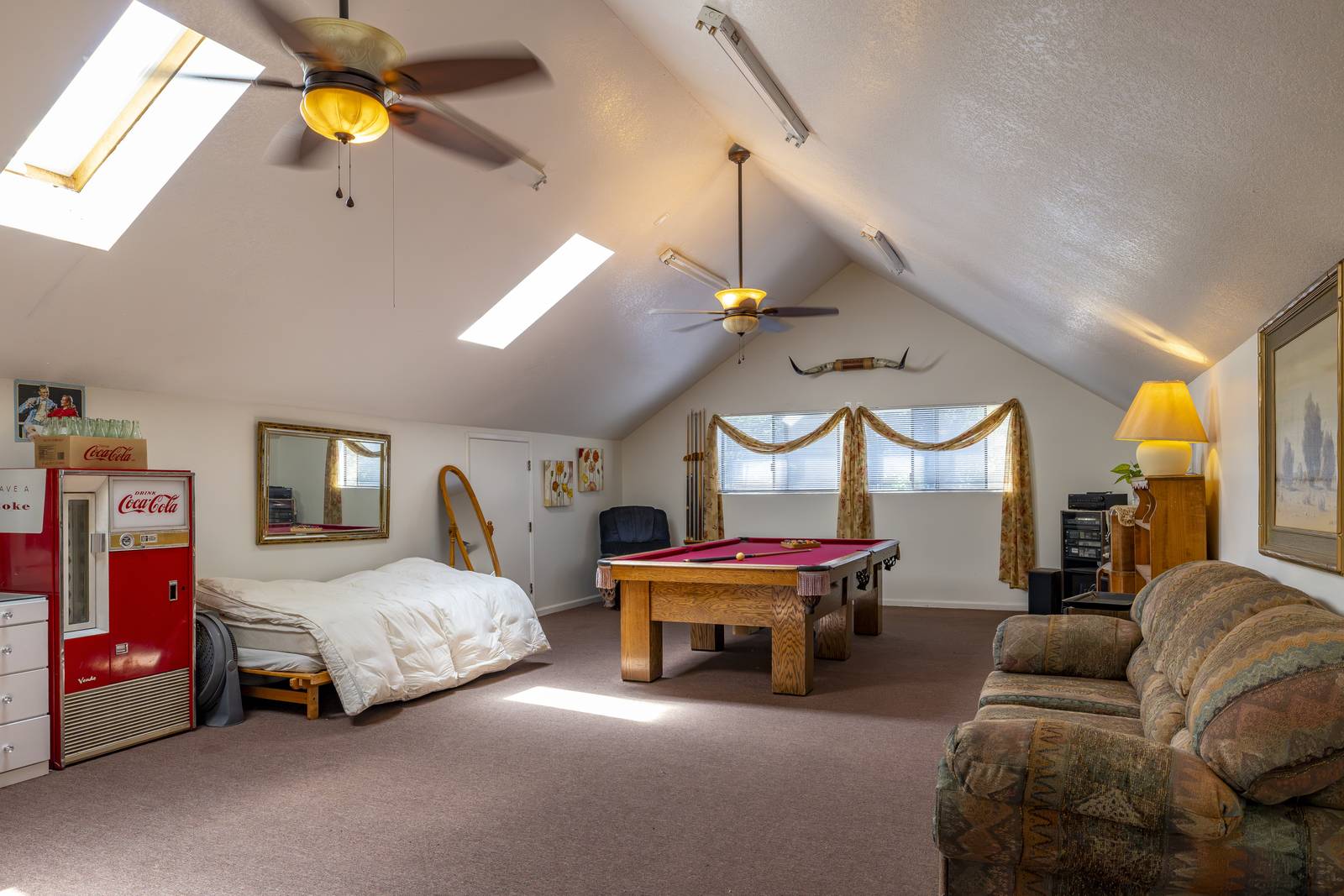 Game room with billiards table