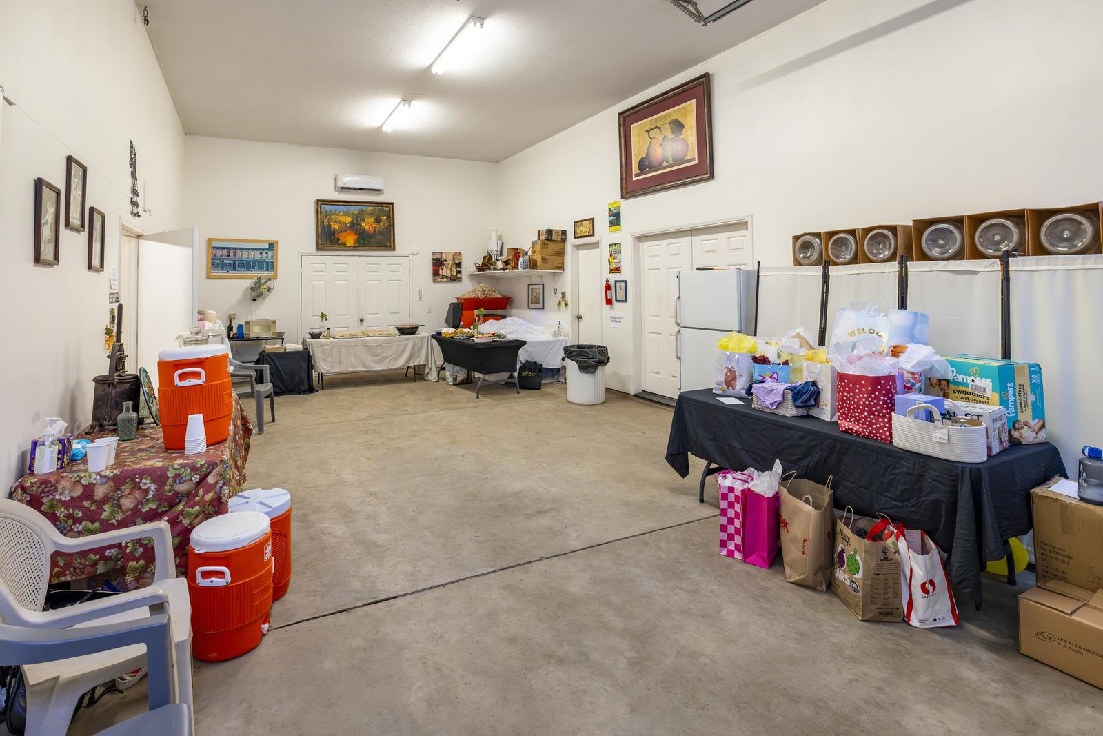 Gift table in the barn