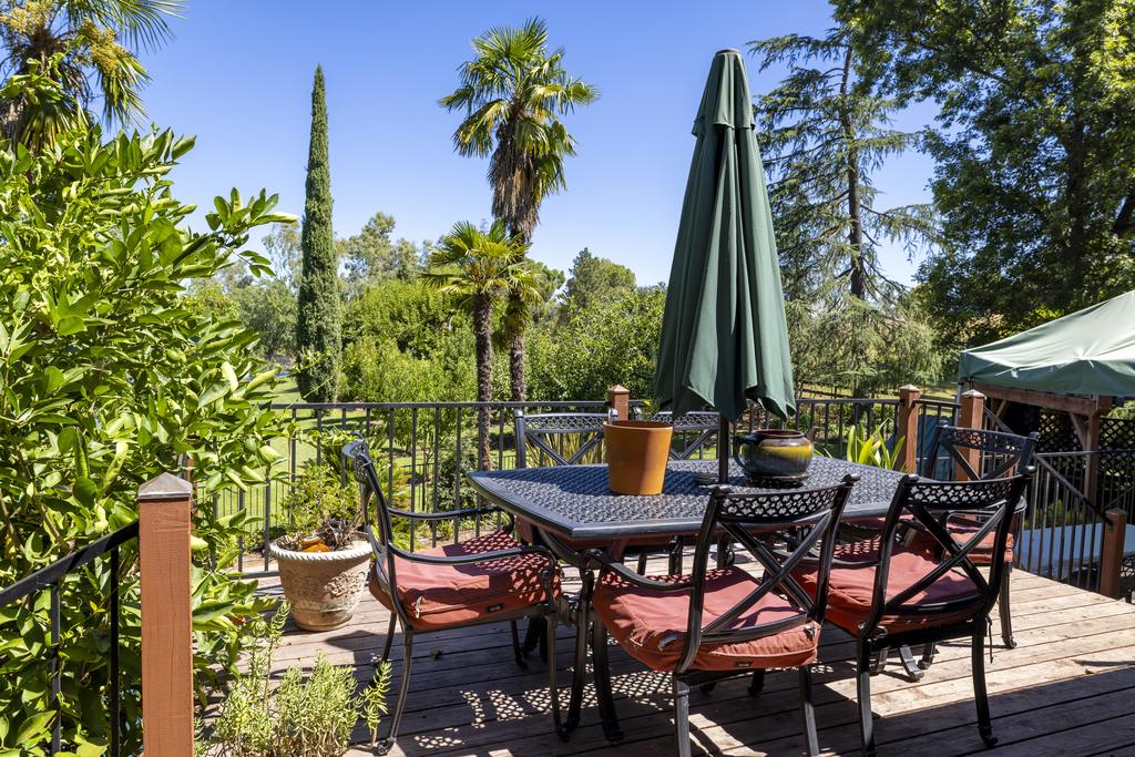 Shaded patio dining