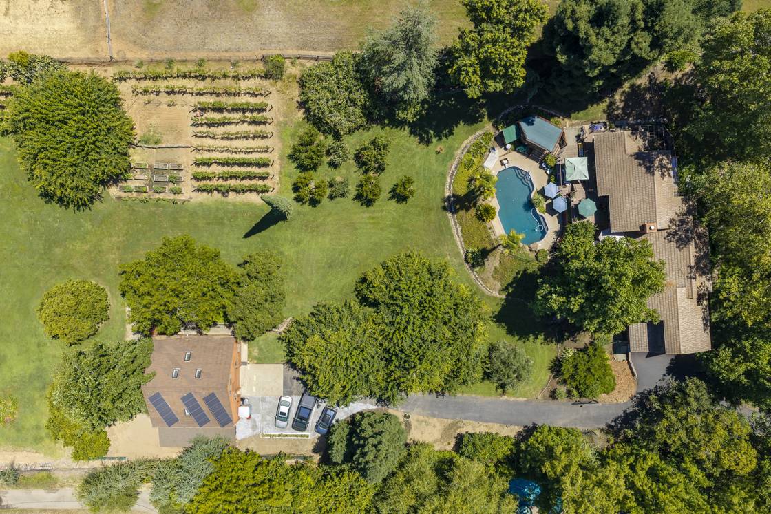 Aerial view of the Barn at Pinegar Farms