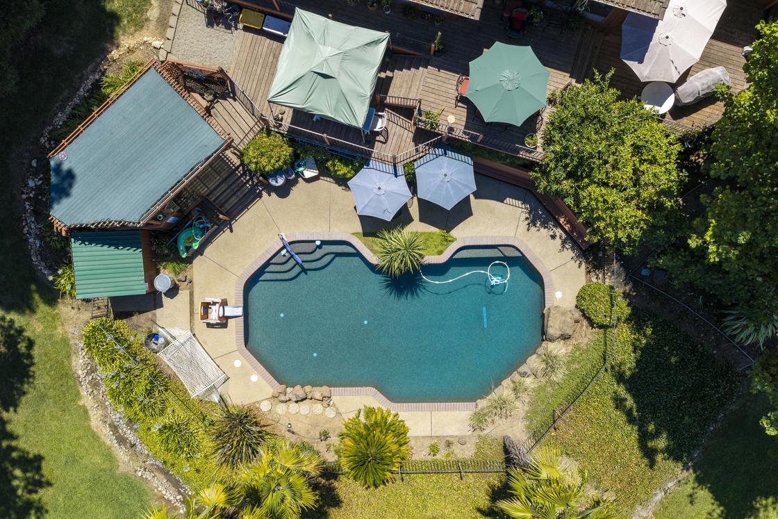 Aerial view of the pool